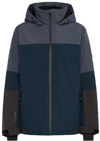 NORTH BEND NBMona Damen Skijacke Winterjacke Snowboardjacke Outdoor wasserdicht wasserfest 10000 mm Wassersäule mit Kapuze Schneefang Manschetten Skipasstasche, Größe:36, Farbe:Ombre Blue (1173)
