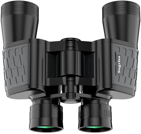 Prismáticos HD 10x50 para adultos, potentes, impermeables y compactos, para observación de aves, caza, viajes, visión con poca luz, agarre antideslizante, aspecto duradero