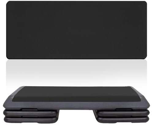 LAIAMER 88,9 x 33 cm Aerobic-Übungsplattform, dicke Matte, extra dicke Yogamatte, kleine Yogamatte, Trainingsmatte für Übungen zu Hause, Yoga-Kissen für Ihre Knie, Handgelenkschutz