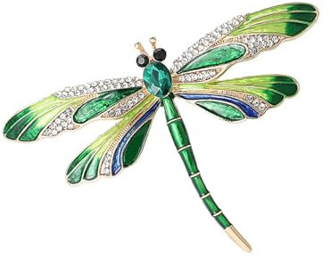Ksikdeg Retro Libellen-Kristall-Brosche, elegante Strasssteine, Tier-Revers, Accessoire für Damen und Mädchen, modisch, SizeApprox.5x7.4cm/1.97x2.91inch, Metall