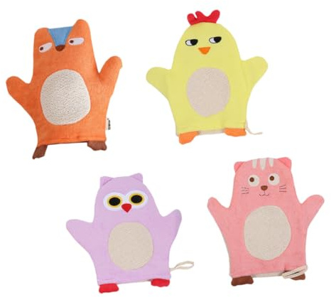 Healvian 4pièces De Bain Pour Garçon Fille Motifs Animaux Pour Douche Usage Domestique Et Voyage Plusieurs styles