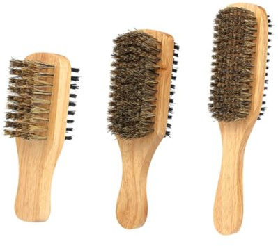 VICASKY 3stücke Bartpflegebürste Doppelseitig für Männer mit Wildschweinhaarborsten und Holzgriff Bartshampoo-bürste Salonqualität Platzsparend für Reisen und Geschäftsreisen