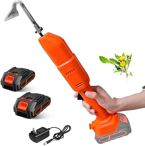 JXYQ Cultivador eléctrico, Herramienta de jardinería con batería de Litio Recargable, azada de Mano, Herramientas de jardinería y rastrillo, para aflojar la Tierra y desherbar.