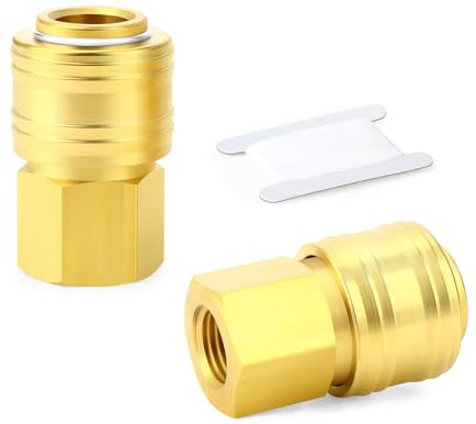 GASHER 2pièces Raccord industriel femelle Deutscher Stil 1/4 pouce, raccord rapide pour air comprimé 1/4 pouce