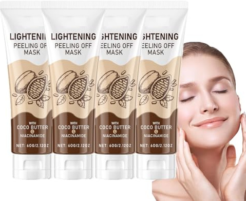 Mascarilla Peel Off aclaradora, mascarilla facial de niacinamida con extracto de chocolate, hidratación profunda para todos los tipos de piel, refinamiento de poros y alisado de la piel, apto para