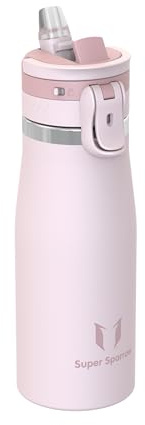 Sparrow Botella Agua Acero Inoxidable - TouchFlow Botella Termica 1 Litro - Sin BPA Termo con Pajita - Antifugas Cantimplora para Gimnasio, Deporte, Oficina