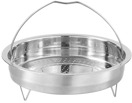 Cesta de vapor de acero inoxidable, soporte elevado, duradero, práctico, inserto para vaporera, 24 cm, color plateado