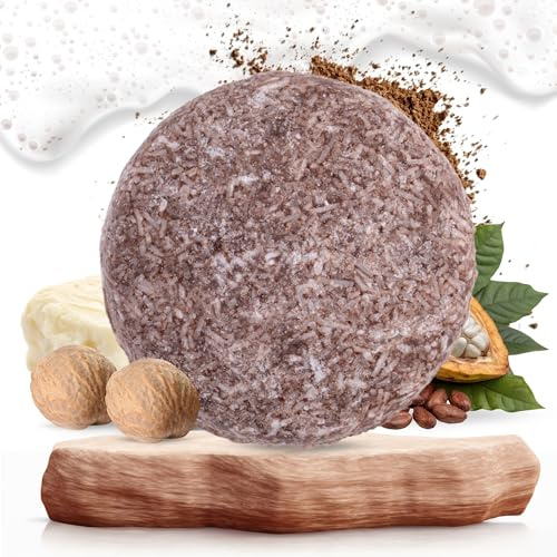 Champú Sólido en Barra con Cacao y Manteca de Karité | Shampoo Natural Reparador e Hidratante | Nutre, Suaviza y Fortalece Cabello Seco, Teñido o Dañado | Vegano, Artesanal y Zero Waste – 65 g