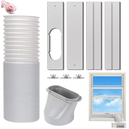 Kit de ventilación de aire acondicionado de puerta corredera, sello de ventana de aire acondicionado portátil, longitud ajustable fácil de instalar y desmontar el kit de ventilación de la puerta de