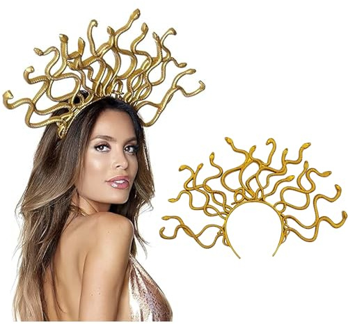AHEJIOO Medusa Krone Medusa Costume Accessories Gold Snake Headband Headpiece Goddess Costume Maskerade Party Supplies