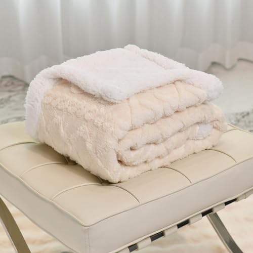 LANDING DREAM Electric Heated Blanket Single 120x160cm to Keep Body Warm Machine Washable Soft Jacquard Sherpa Throw 4 Heat Levels 8 Hours Auto Off Timer LED Display Fast Heating for Home Office Use