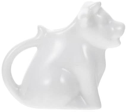 UKCOCO Pichet à Lait en Céramique Blanc D'animal Bec Verseur Unique Facile à Utiliser, pour Décoration et Service de Café Élégant