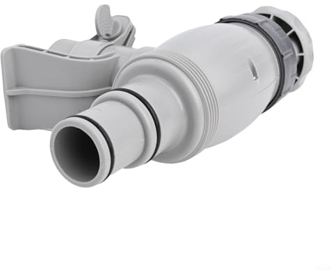 Yuanpgky Valve à piston avec interrupteur pour porte-tuyau de piscine hors sol, support de tuyau de piscine gris et adaptateur de tuyau pour une circulation efficace de l'eau