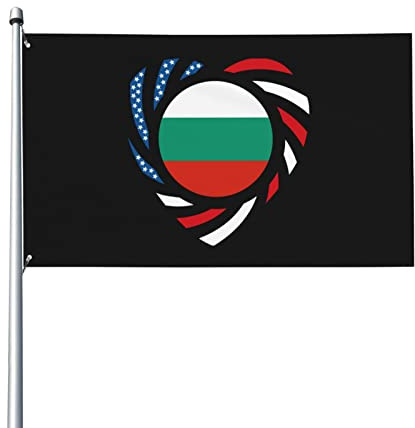 Bandiere Da Giardino We Heart America And Bulgaria Love Forever Outdoor Bandiera Lavabile Banner Giardino Durevole Bandiere Decorative Per Prato Sport Feste 90X150 CM