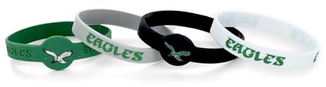 NFL Philadelphia Eagles Throwback Silicone Bracelet (4-Pack)