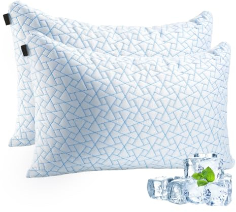 A-Pce Höhenverstellbares kühlendes kopfkissen 66x51cm (2er Set) | Allergiker großes Schlafkissen mit Mikrofaserfüllung, Atmungsaktiv Zerkleinerter Memory Foam Kissen für alle Schläfer