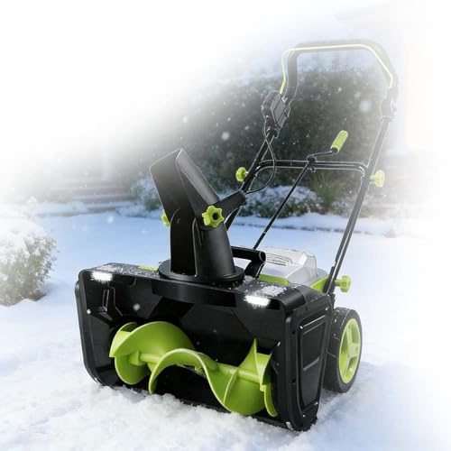 Soplador De Nieve Sin Cable De 20 Pulgadas, Soplador De Nieve Eléctrico, con Dos Luces Delanteras LED Y Ancho De Limpieza De 20 Pulgadas, para Mantenimiento Invernal En El Hogar