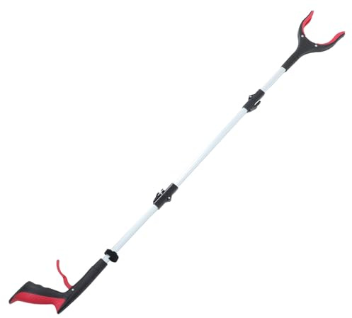 HINTRMENT Herramienta de Agarre Largo Plegable Pinza de Tres Pliegues para Recoger Objetos Difíciles y Basura en Espacios Reducidos Uso en Hogar y Jardín