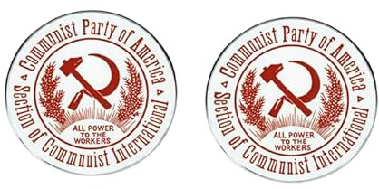 Lot de 2 broches en émail du Parti communiste d'Amérique, marteau et faucille, broche bouton en alliage, déclaration politique, 3,5 cm, rouge soviétique, cadeau de collection