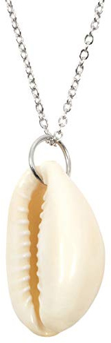 Happiness Boutique Collana Conchiglia di Ciprea Color Argento | Delicata Collana con Ciondolo Conchiglia Bijoux Acciaio Inossidabile