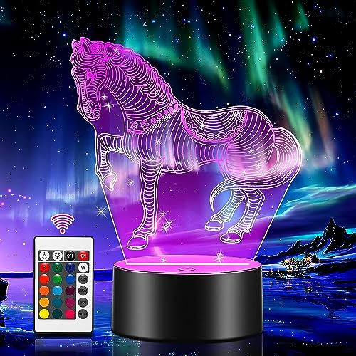 ONEVER 10Pcs Luz de Noche Led de Colores 3D Con Control Remoto Inteligente Táctil y Sensor Portátil - Base de Interruptor Para Pasillo y Dormitorio