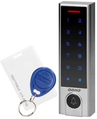 ORNO ZS-824 Serratura Codice Porta con Lettore di Schede e Tag di Prossimità e un Pulsante di Campanello IP 68
