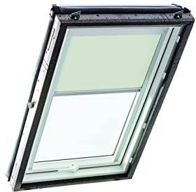 Original Roto Verdunkelungsrollo ZRV - Nahezu vollständige Verdunkelung - Führungsschiene Silber - Dachfenster Baureihe Designo R4/R7 und Classic 43/73 - Größe 094/118 | 09/11 - Stofffarbe Hellbeige