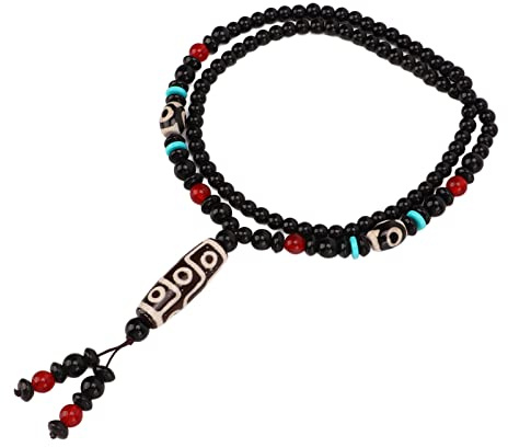 HEEPDD Collana Tibetana con Perline Dzi a Nove Occhi, Ciondolo Tradizionale Cinese, per Donna e Uomo