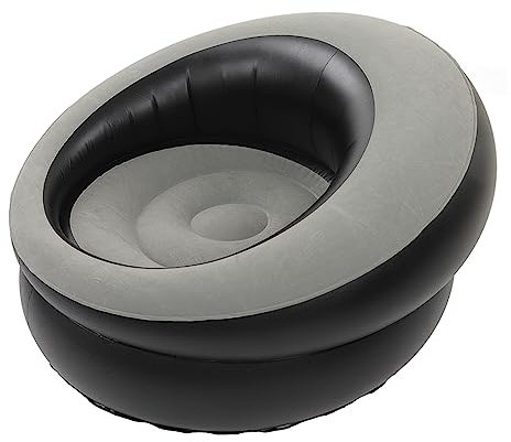 Riuulity Beflockte Futons Futon-Sets Air Sofa Einfacher Aufblasbarer Stuhl Ultraweicher Sofa-Couch-Sitzsack-Stuhl, Aufblasbare Couch für Aufblasbares Sofa des Wohnzimmer-Schlafzimmers (Grau)