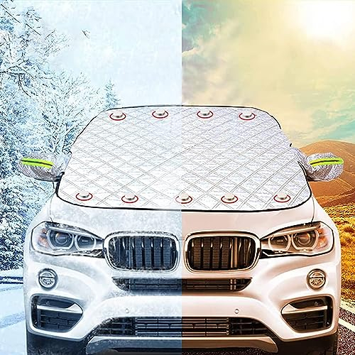AMHIL Frontscheibenabdeckung Frostschutz, Magnetische Auto Scheibenabdeckung Winter-Windschutzscheibe Abdeckung Autoscheibenabdeckung für VW T6 Van, Autozubehör,B/61.81inx49.6in(157cmx126cm)