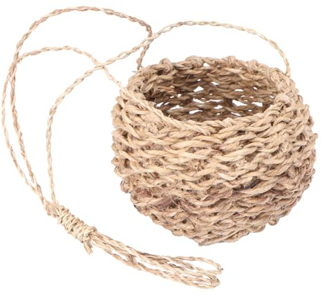 Amosfun Hängekorb Für Pflanzen Aus Geflochtenem Hanfseil 10X10X9 cm Kleine Aufbewahrungskörbe Für Innen Und Außen Makramee Blumenampel Boho Wanddeko