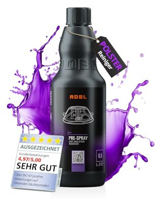 ADBL Pré-spray (500 ml) – Pré-nettoyant puissant pour tissus d'ameublement et tapis – Élimine la graisse, les taches et les saletés – Parfait pour le prétraitement lors du nettoyage par extraction