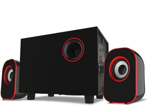 VipMan Altavoz de PC, Altavoz Multimedia 2,1 for Ordenador de Escritorio, luz LED, subwoofer de Graves Pesados, Fuente de alimentación USB for PC, portátil y teléfono móvil