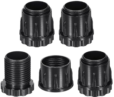 Sourcing Map 4Set Leveling Feet, 1.5 Dia Plastic Round Black Furniture Leg Levelers for Heavy Furniture, 4 Pack