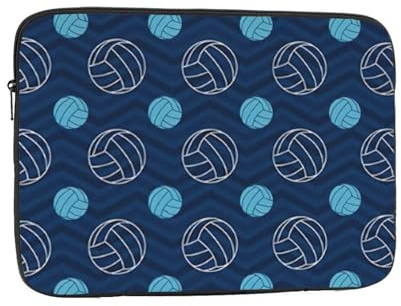 Blå volleyboll tryck laptopfodral elegant vattentålig laptopfodral bärbar datorväska för män kvinnor