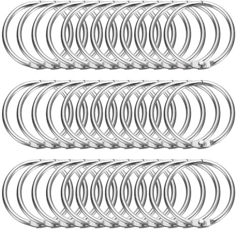 QUARKZMAN 36uds Ducha Cortina Anillos, 1.3 Pulgada ID Hierro Redondo a Presión Ganchos Ducha Cortina Ganchos Deslizamiento Suavemente Ducha Ganchos para Baño Ducha Cortina Varillas, Plata