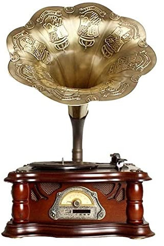 Gramophone Bronze Vintage Classic Retro Antique Phonograph Turntable Vinyl Record Player Stereo Speakers Home Decoration MERYSELECT