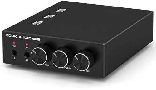Douk Audio Q2 Pro Amplificateur de casque DAC avec entrée USB, optique et micro pour PS4, PS5, Xbox, Switch, ordinateur, Mac