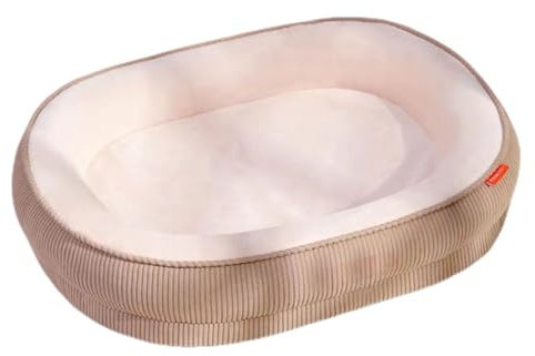 Hundebett Hundekorb Waschbar Hundekörbchen rutschfeste Hundebetten Flauschig Hundematratze Mit Erhöhte Ränder Weiches Hundesofa for Grosse Hunde Katzen(Beige,50x40x12.5cm)