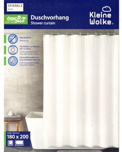 sopomarkt24 Duschvorhang Badevorhang Sparkle, Dusch Vorhang für Badewanne & Dusche im Badezimmer, Textil Badvorhang, Badewannenvorhang, 100% PEVA, Wasserabweisend, Waschbar, 180 x 200cm