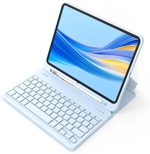 Inateck Hülle mit Tastatur für iPad 11(A16)/10. Gen, abnehmbar | Kompatibel mit iPad Air 11 M4 2026/M3/M2, Air 5/4, Pro 11, Stifthalter, 3 Neigungen, Classic, Blau