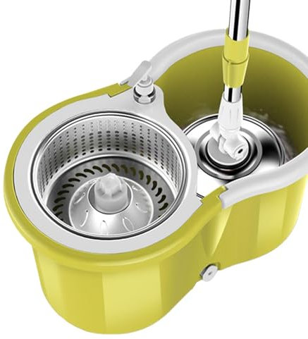 WJnflQN Trapeador con Balde con Spinner,Trapeador con Balde - de fregona con Cubo y fregona giratoria de 360 Grados para Limpieza de Suelos | de Limpieza Multiusos del Cubo de la fregona del de