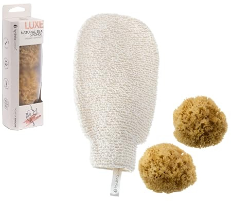 Baby Bliss - Geschenkset für Neugeborene BathTime - Mediterranes Meer Schwamm-Set + Waschhandschuh aus weichem Bambus