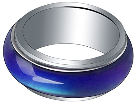 DEARMAMY Ringe Damen Thermochromer Freundschaftsringe Kinderringe Verstellbare Ringe Für Damen Herrenring Stimmungsringe Für Kinder Damenschmuck Moderinge Für Herren Gefühlsring Kupfer Schmuck