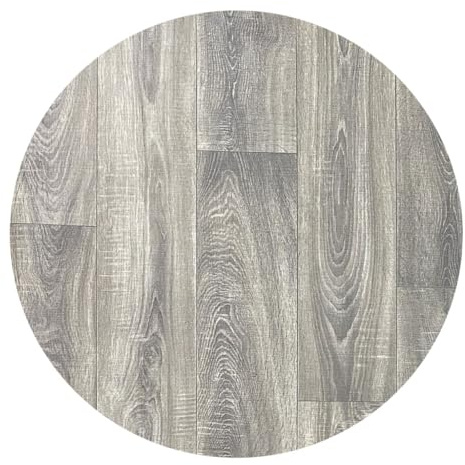 Alfombra Vinílica efecto parquet Cocina Salón - Varios Tamaños - (Textura Madera Nogal redonda 133 cm D) , Lavable Antideslizante , revestimiento suelo y Resistente Salon baño hogar Cocina Pasillo