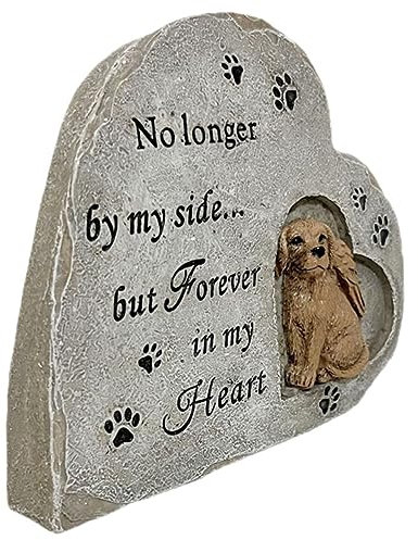 Supvox Personalisierter Gedenkstein Für Hunde Hundedenkmal Aus Harzmaterial Grabstein Für Haustiere Tier-Statue-Ornament Gedenkgeschenk Für Verlorenes Haustier