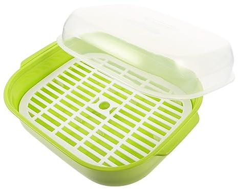 ULTECHNOVO Vaporera para Horno Microondas para Cocinar Bollos al Vapor 1 Unidad Plástico Verde Respiradero de Vapor Filtro Anti Fugas Hogar y Cocina