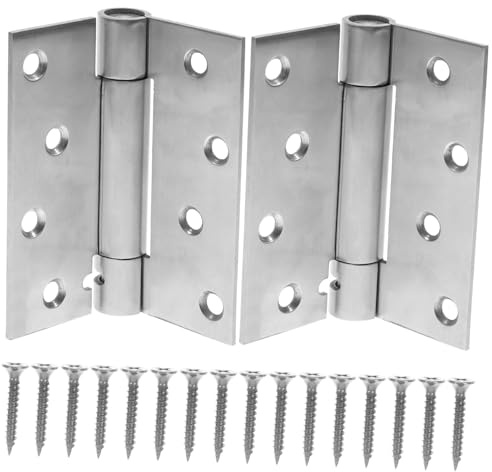 Tofficu Charnières De Porte à Fermeture Automatique En Inox 2pcs Charnières à Ressort Réglables Pour Portes Intérieures Et Extérieures Kit D'installation Inclus 4 Pouces