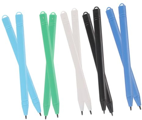 LOORGVEL 10 Pcs Plastic Tablet Stylus Pen for Lcd Drawing Board with Convenient Hanging Hole and Smooth Writing, for Touch Screens and Scribe Pads