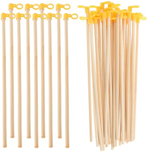 HOLIDYOYO 35 PièCes Manche en Bois pour Lanterne Papier Accessoires DIY pour Lanternes Chinoises PoignéE Portable pour FêTes RéUnions Familiales Et Nouvel an Chinois